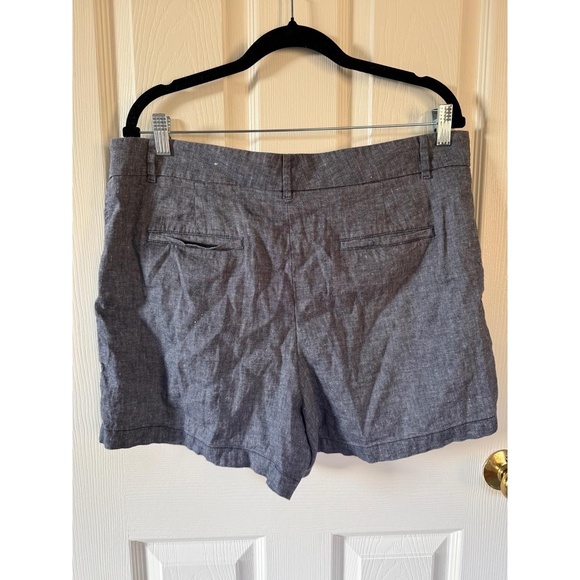 Ann Taylor Womens Shorts Size 14 Blue Linen Cotton Blend Casual‎ Summer - Picture 3 of 9